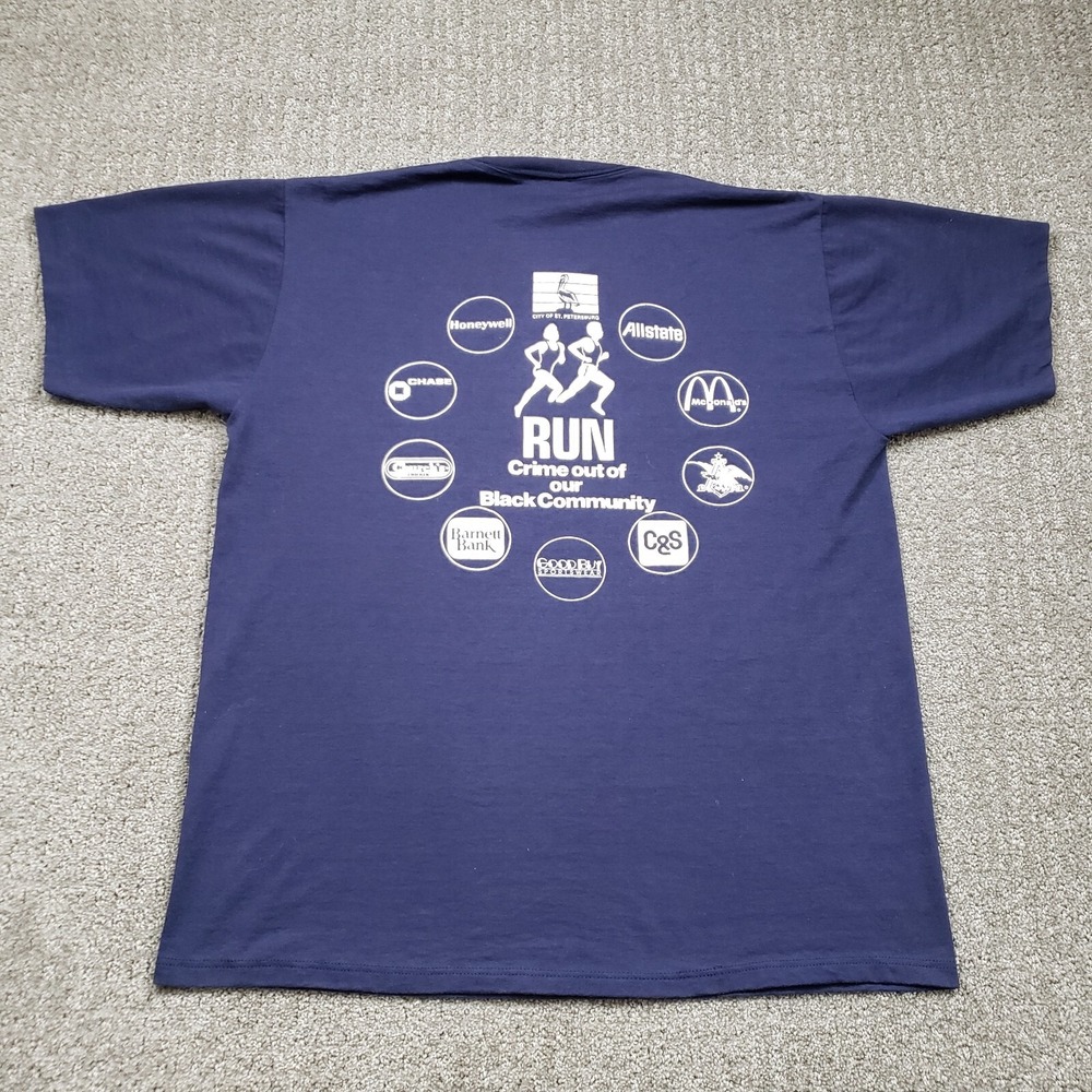 Jerzees T-Shirt Mens XL Blue Vintage 90s Urban League Single Stitch Graphic Tee